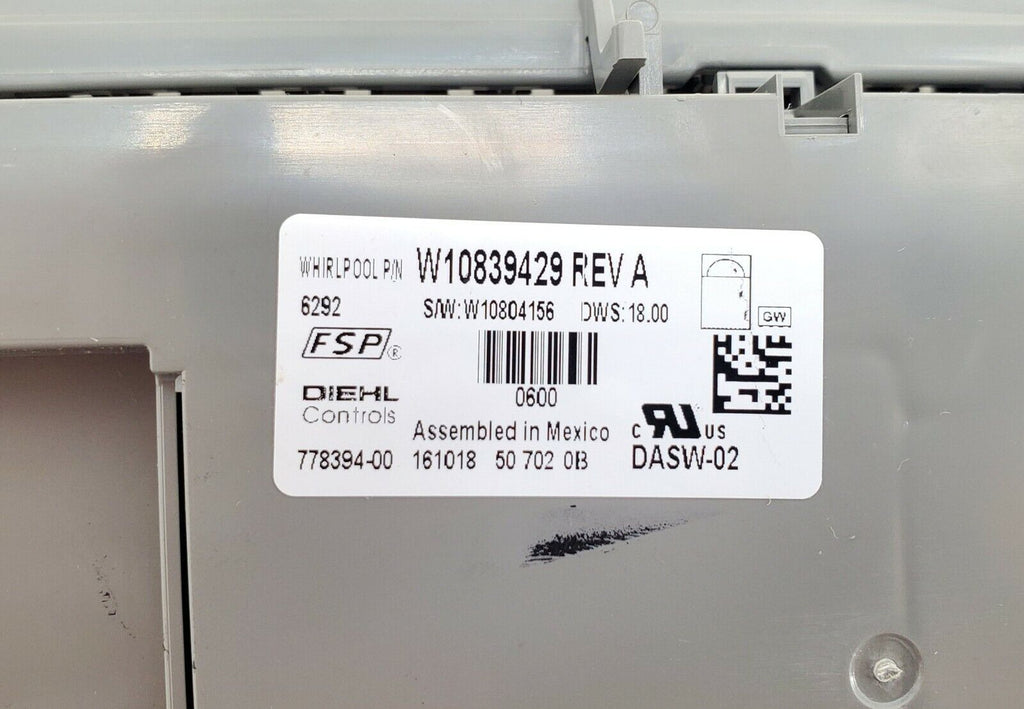 OEM  Kenmore Dishwasher Control W10839429