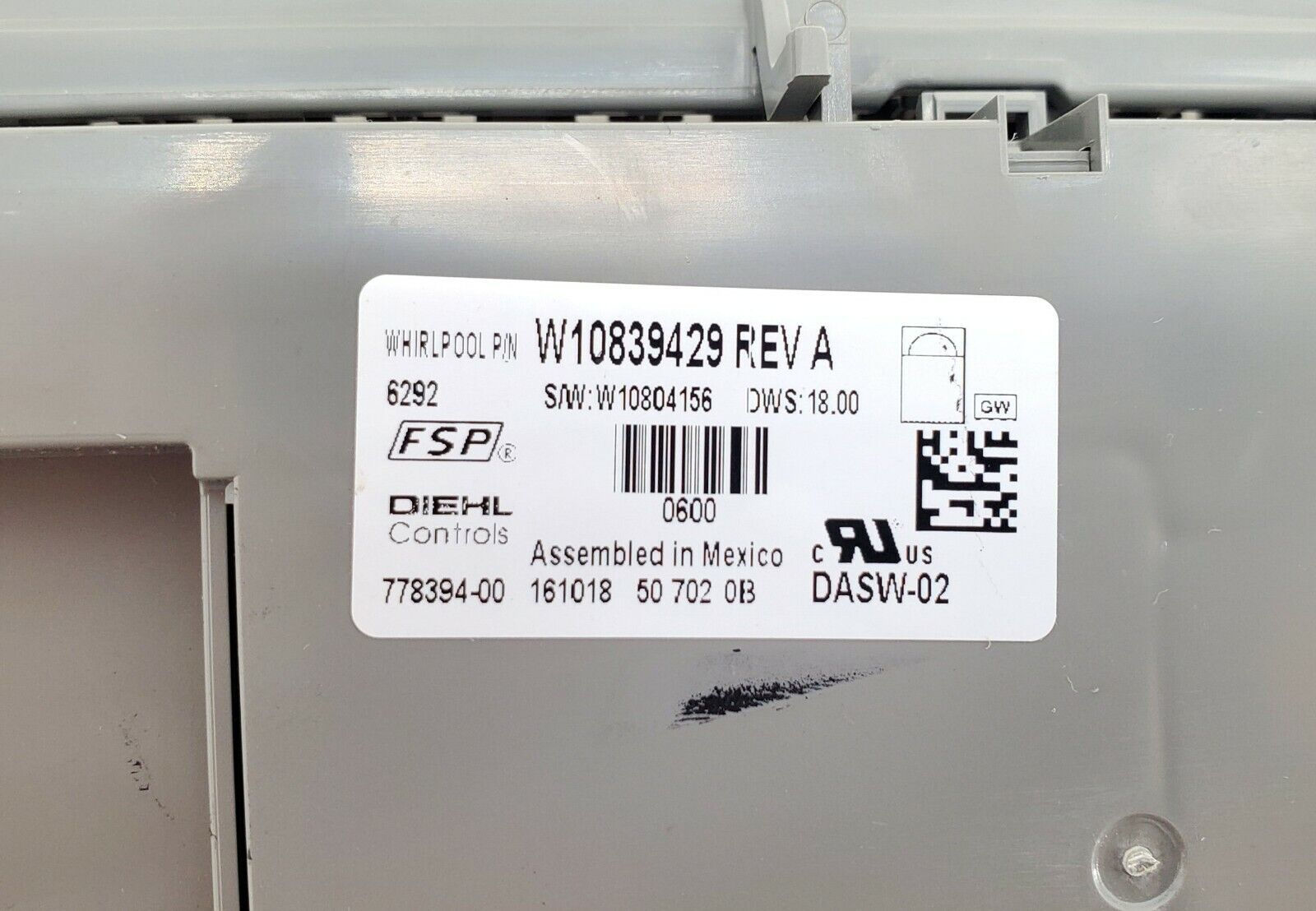 OEM  Kenmore Dishwasher Control W10839429