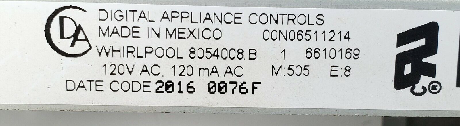 Whirlpool Range Control  8054008