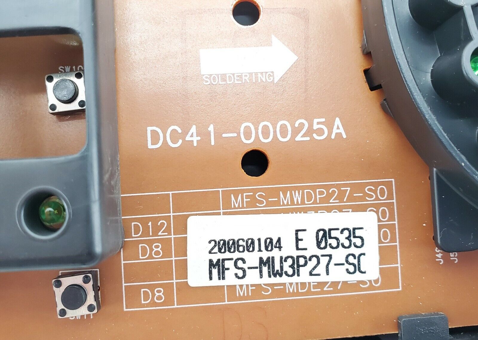 Samsung Washer Control Board MFS-MW3P27-01