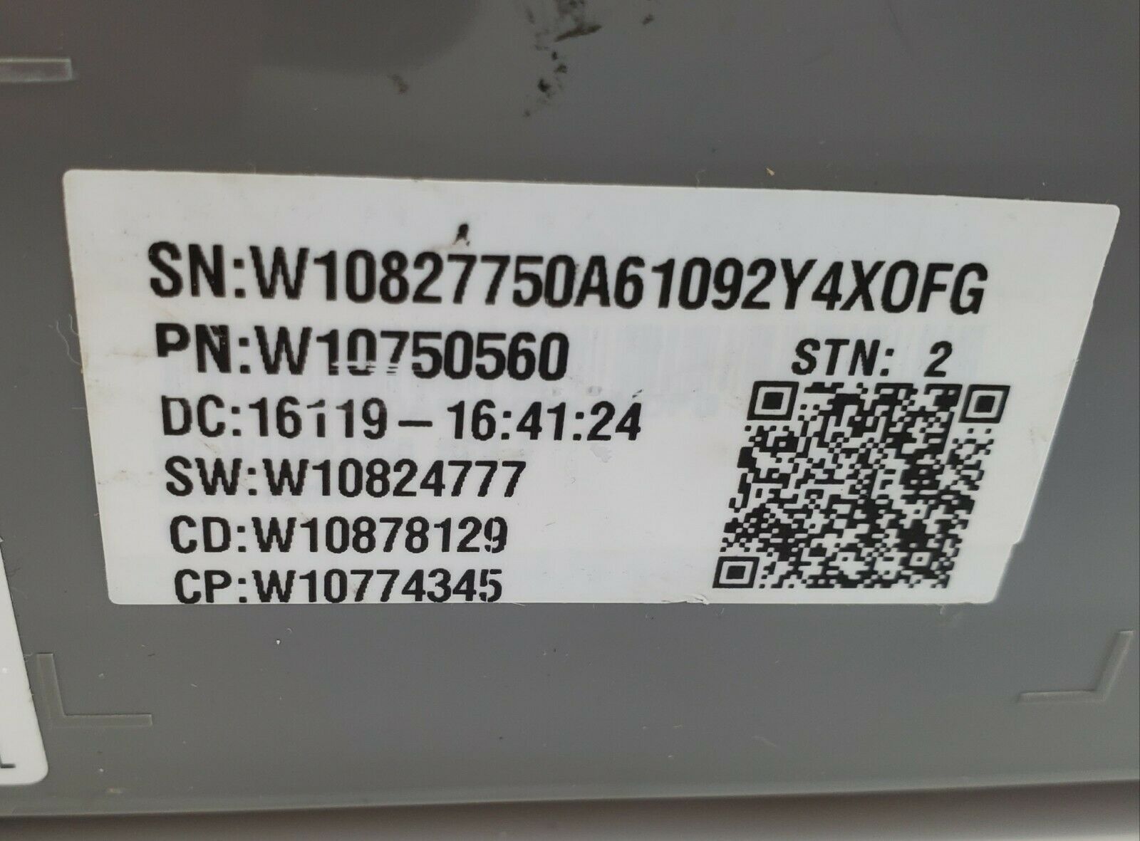 OEM Whirlpool Washer Control W10750560 Same Day Shipping & Lifetime Warranty