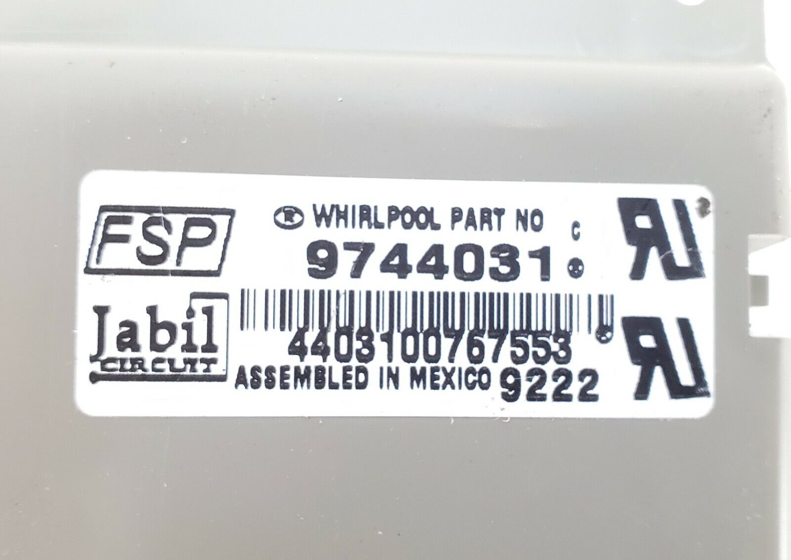 OEM  Whirlpool Dishwasher 9744031
