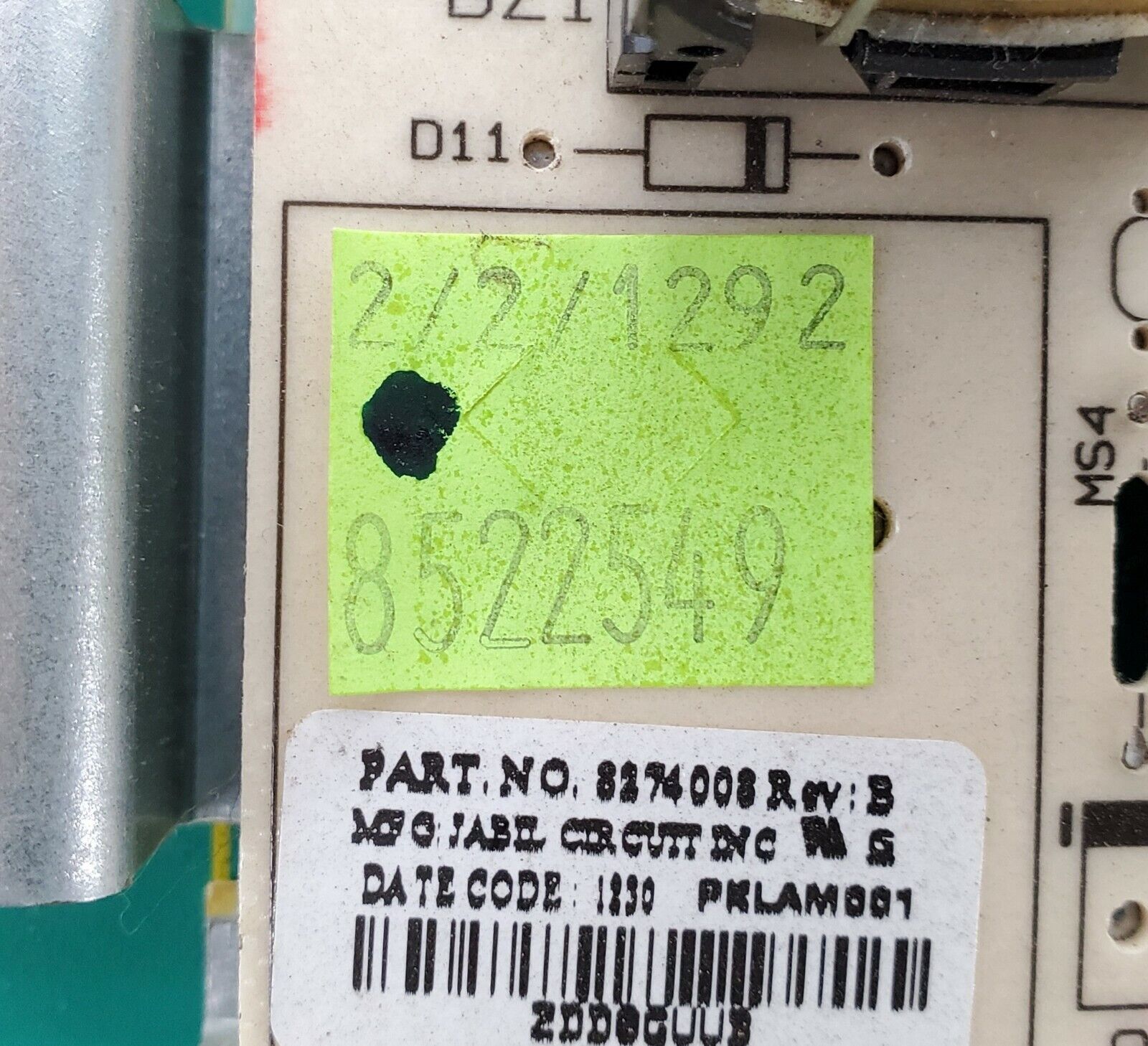 Whirlpool Range Control 8522549