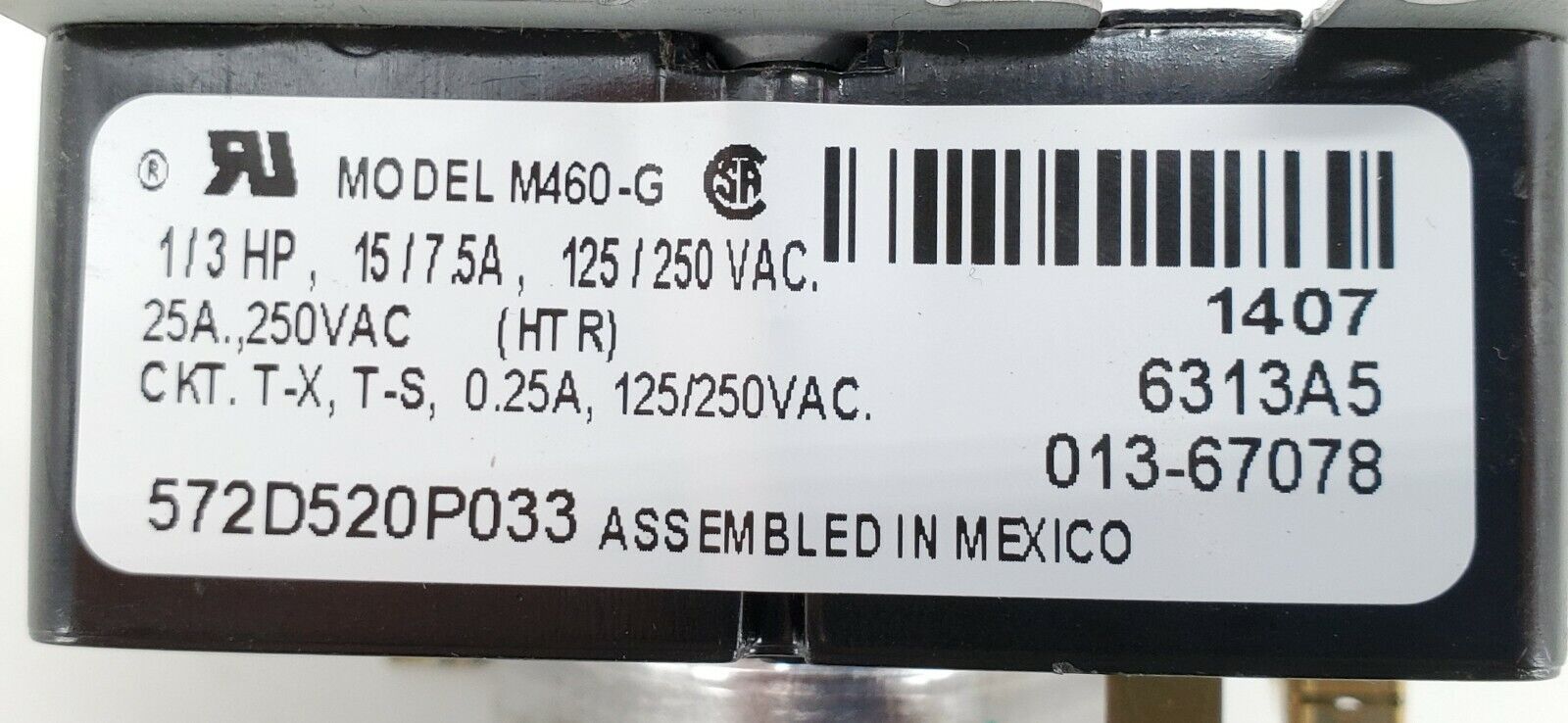 GE Dryer Timer 572D520P033