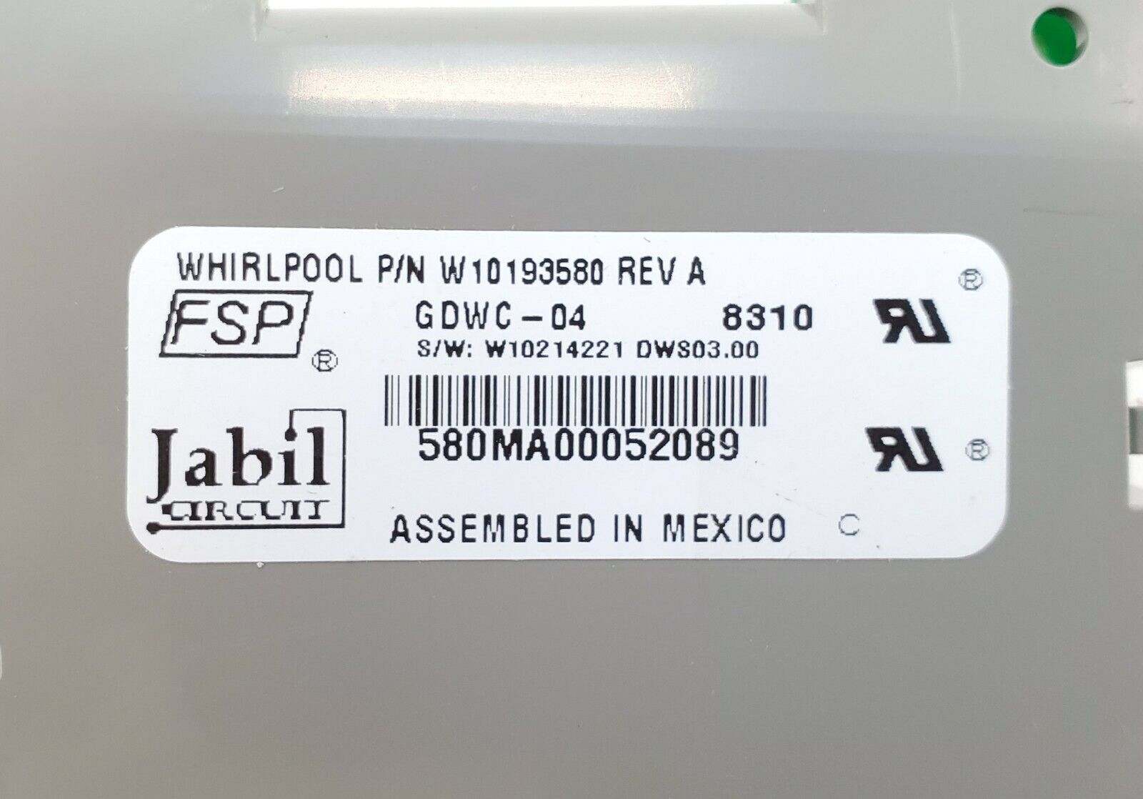 OEM  Kenmore Dishwasher Control W10193580