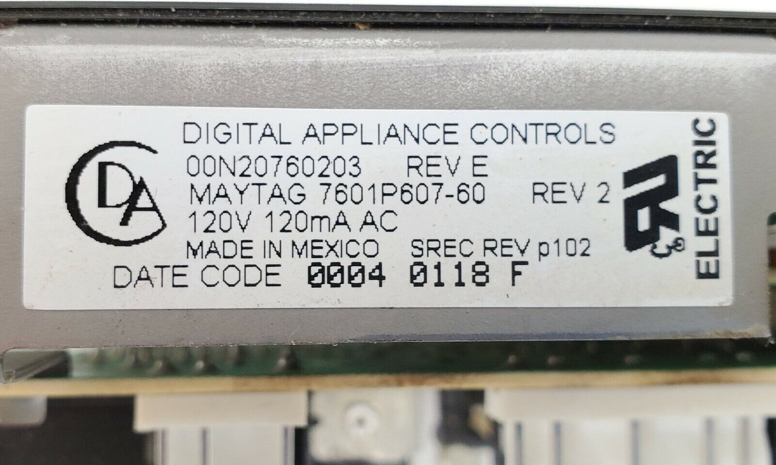 Maytag Range Control Board 7601P607-60
