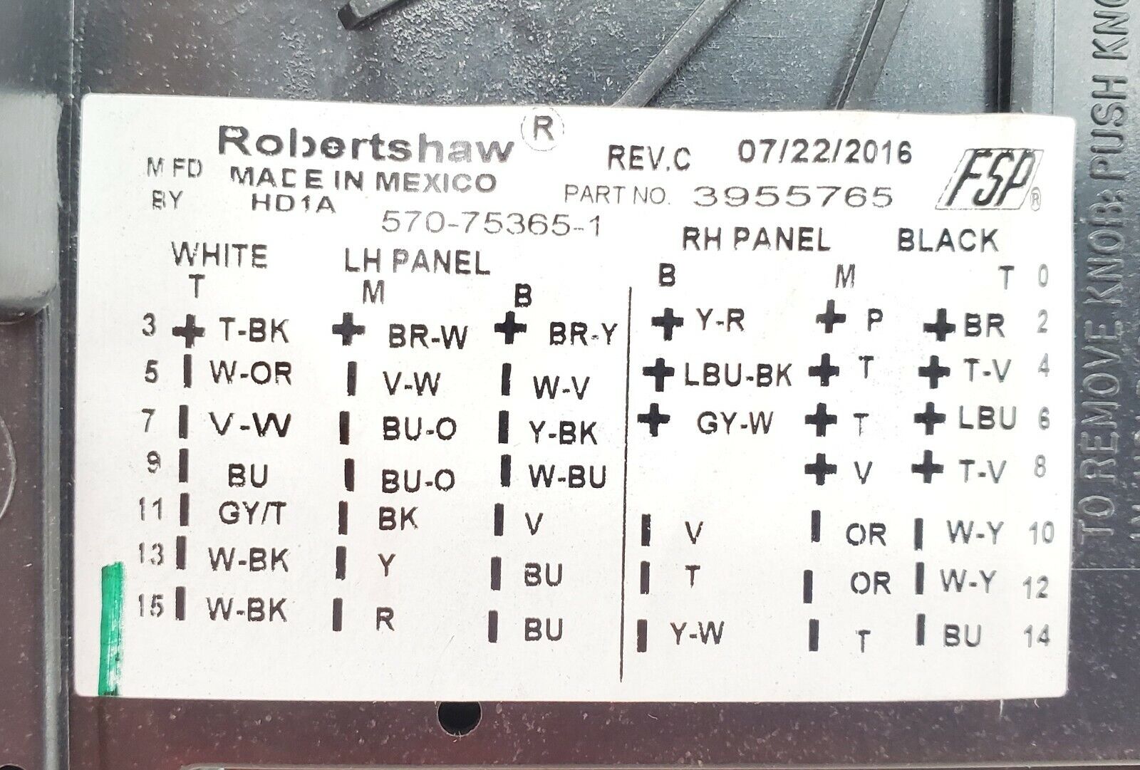 OEM  Whirlpool Washer Timer 3955765