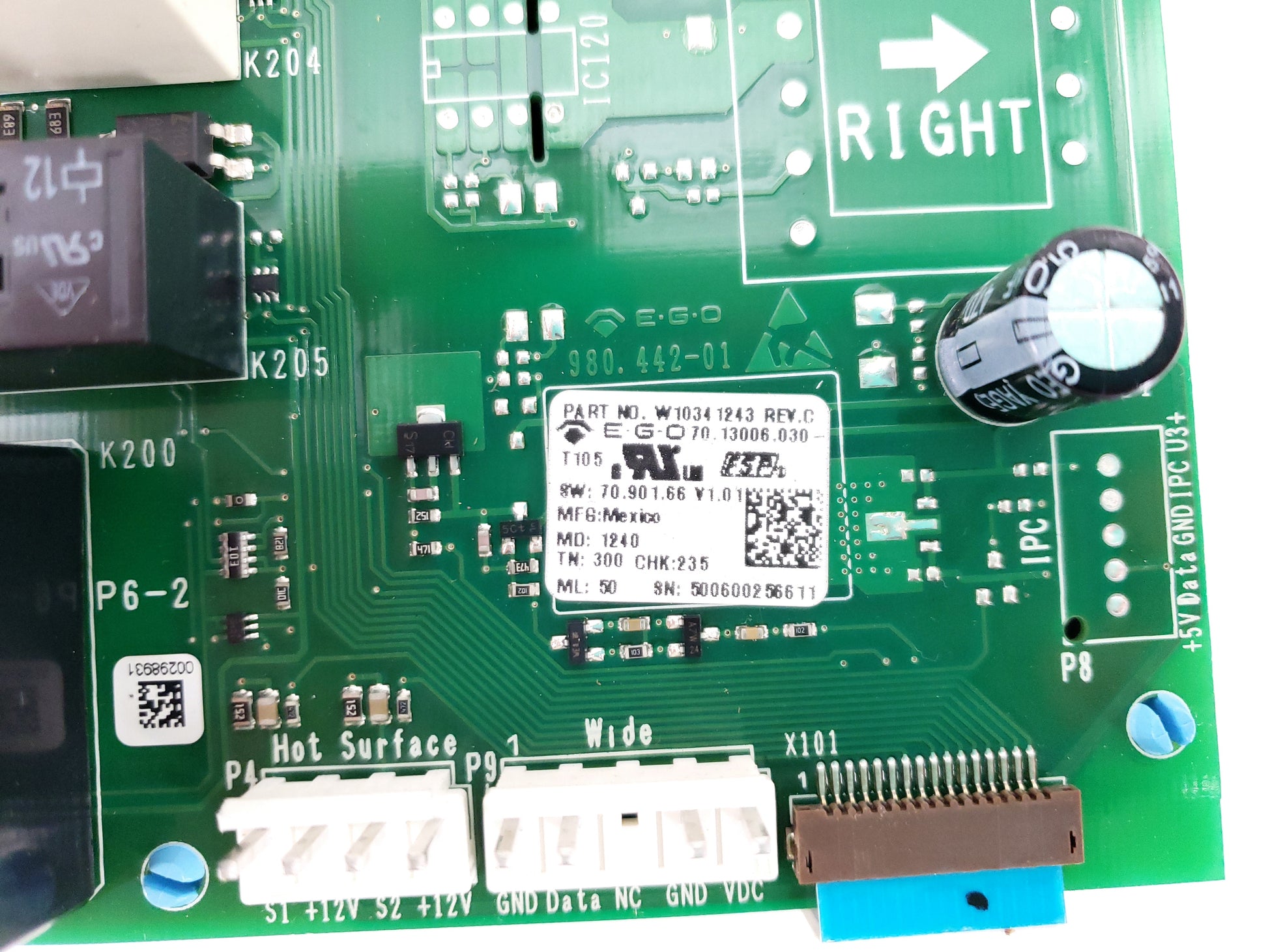 OEM Whirlpool Range Control Board W10341243