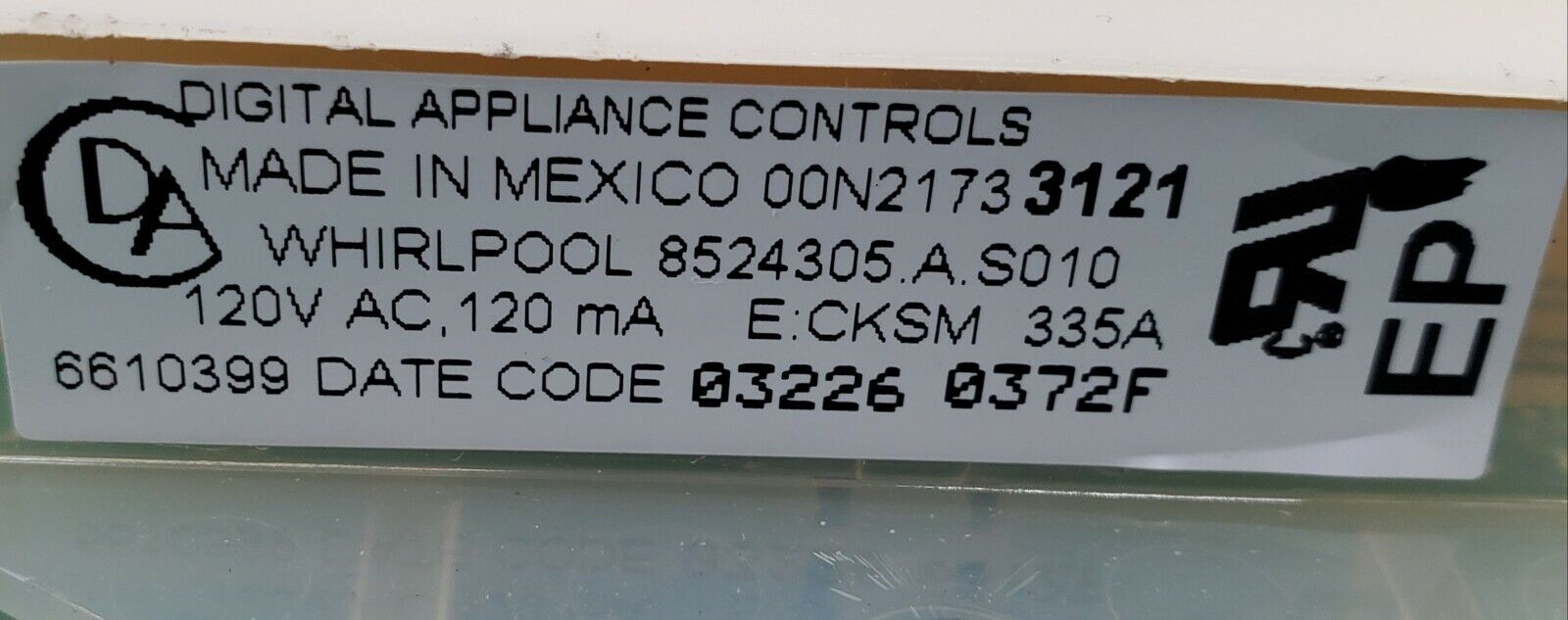 OEM  Whirlpool Range Oven Control 8524305