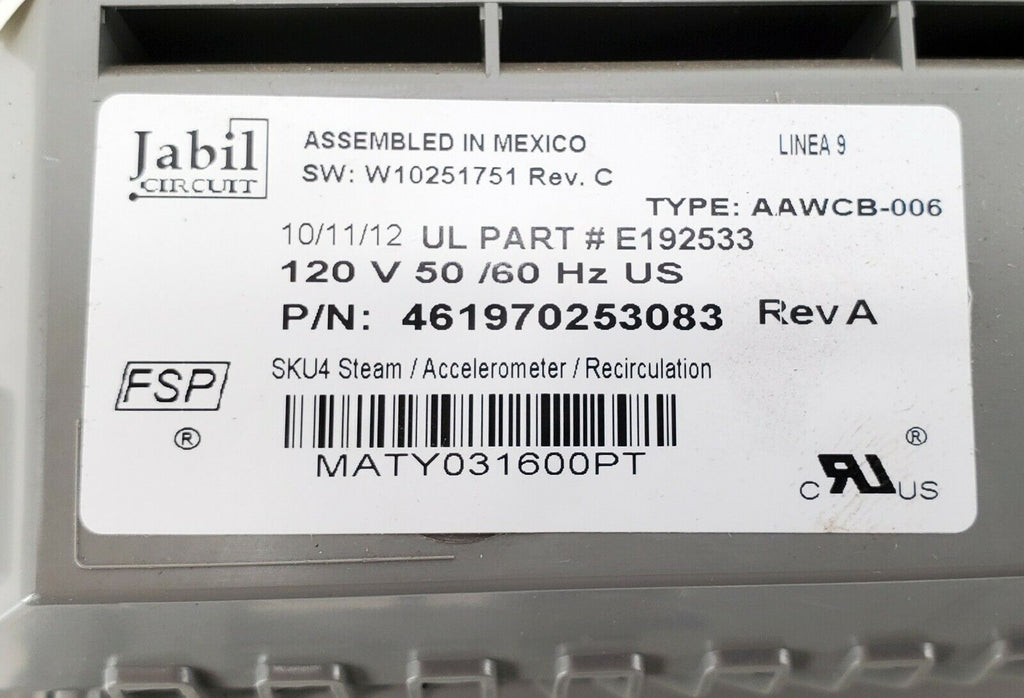 OEM  Whirlpool Washer Control W10390921