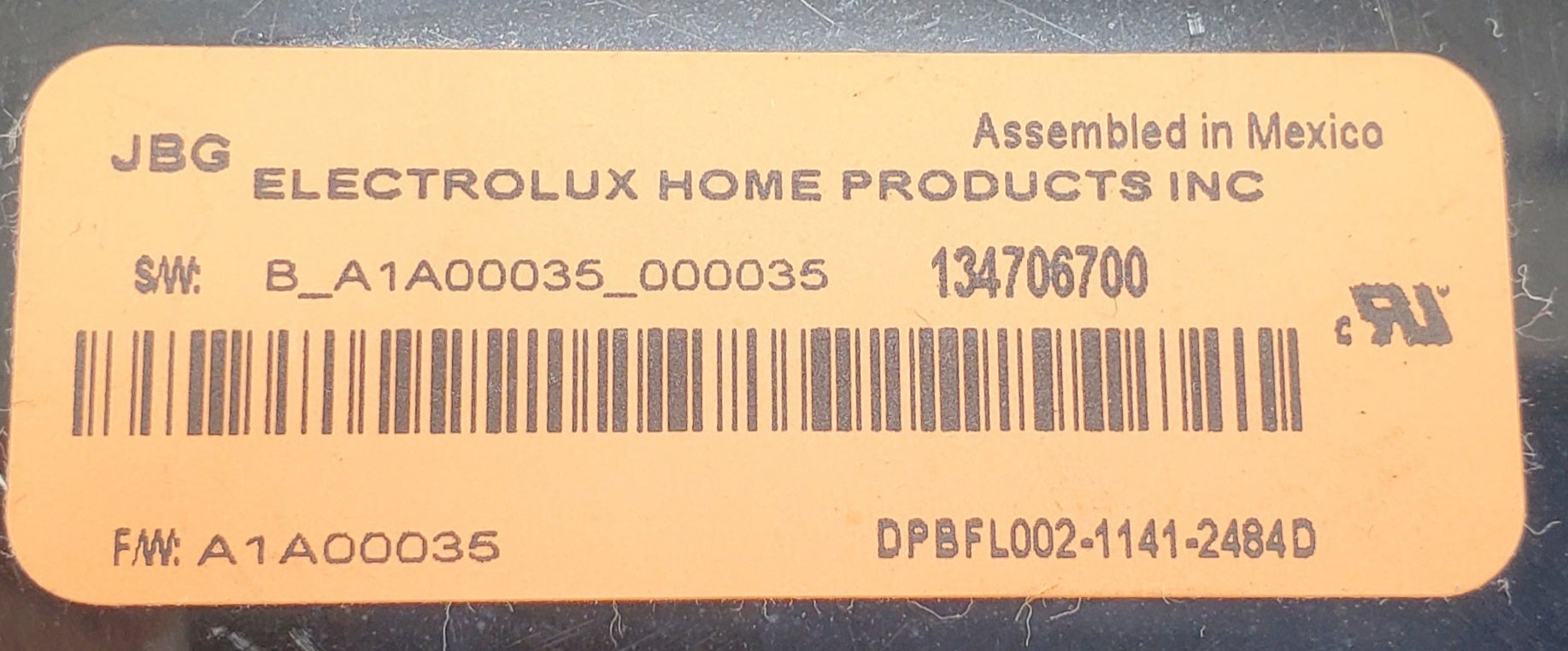 Electrolux Dryer Control 134706700