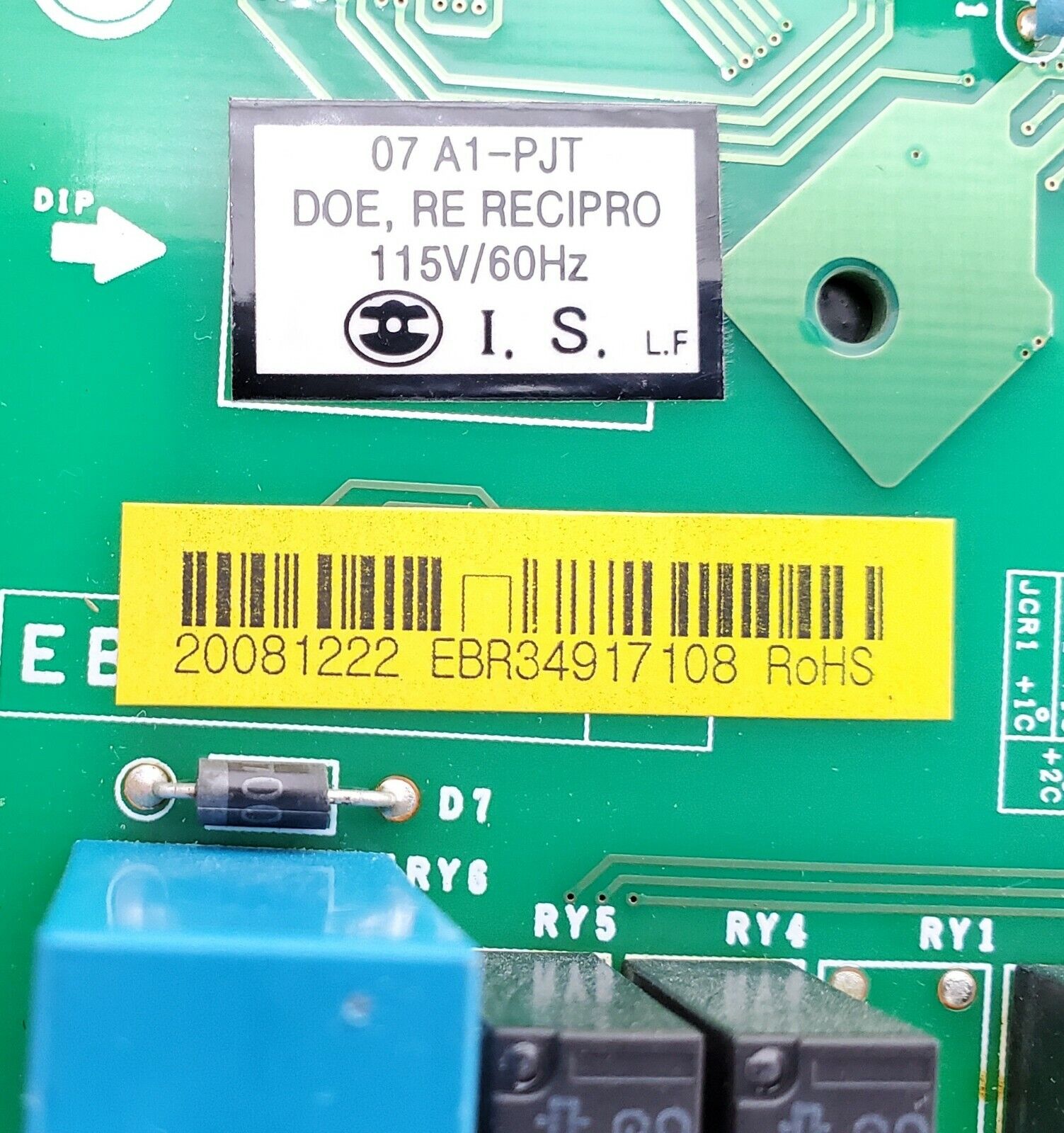 OEM  LG Refrigerator Control EBR34917108