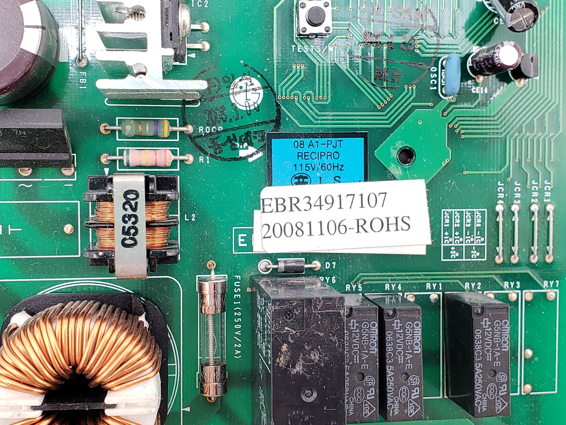 OEM  LG Refrigerator Control EBR34917107