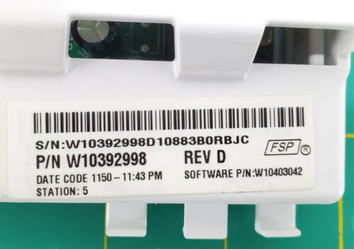 Whirlpool Washer Control Board W10392998