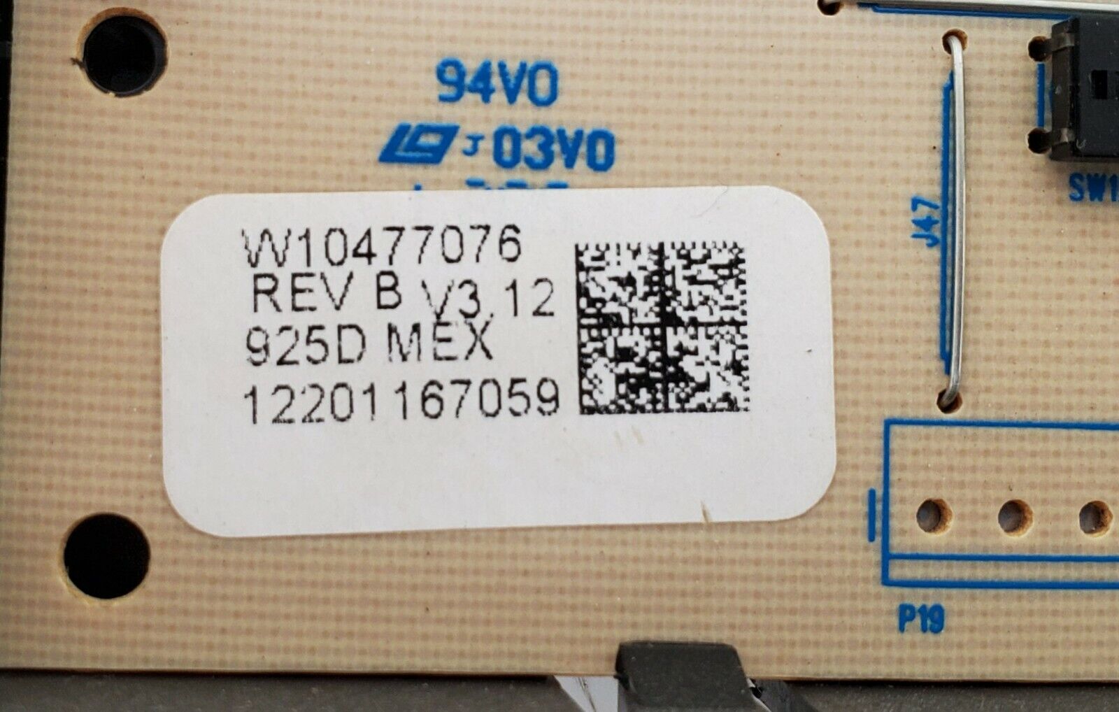 Maytag Range Control Board W10477076