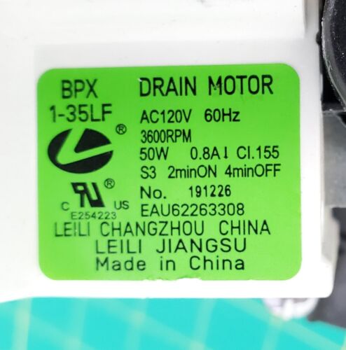 New LG Washer Drain Pump Assembly EAU62263308