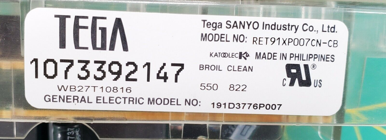 GE Range Control WB27T10816