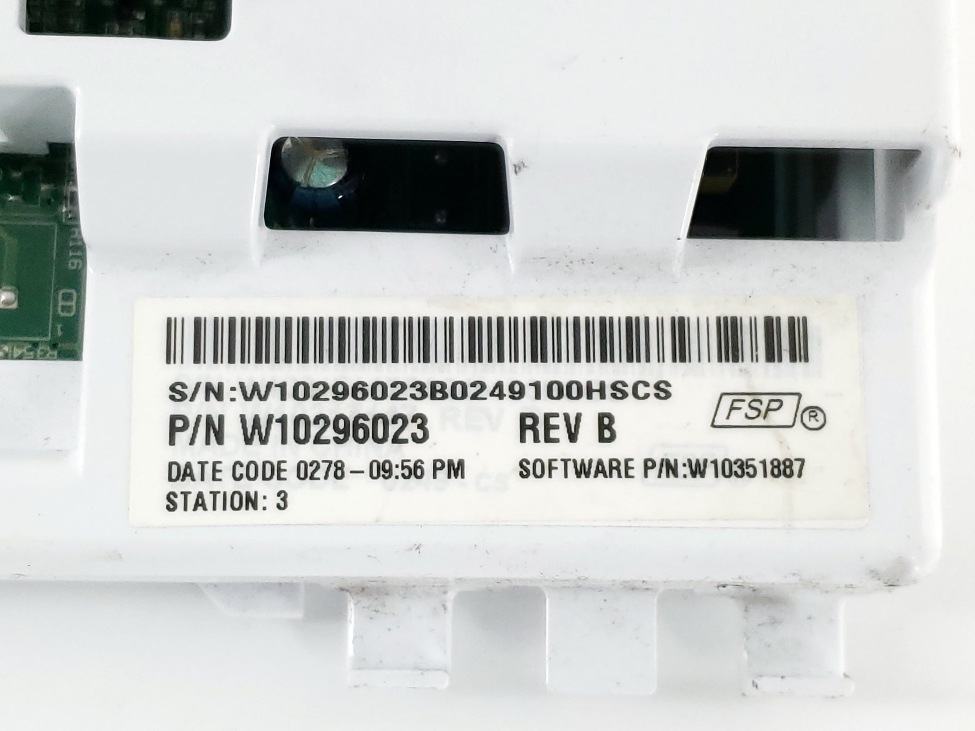 Whirlpool Washer Control Board W10296023