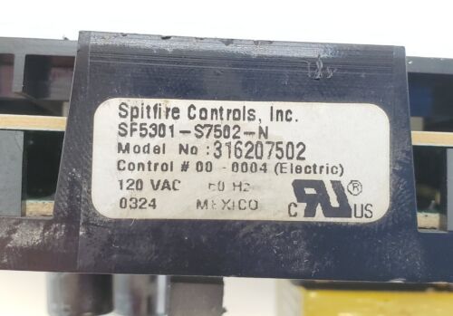 Frigidaire Range Control 316207502