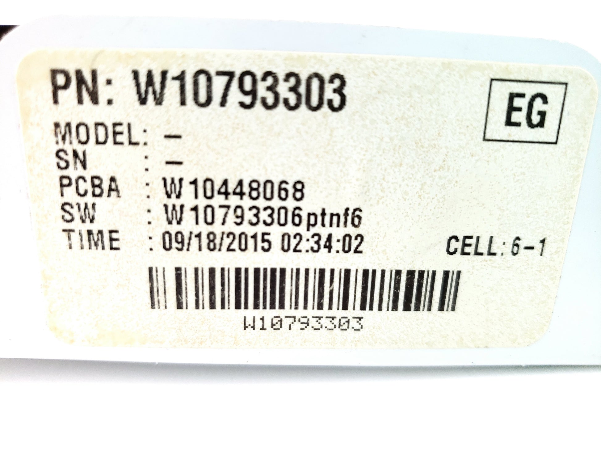 Whirlpool Dryer Control Board W10793303 (W10448068)