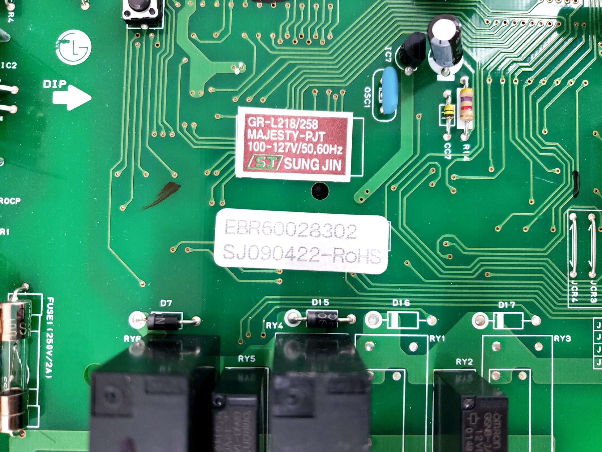 LG Refrigerator Control Board EBR60028302