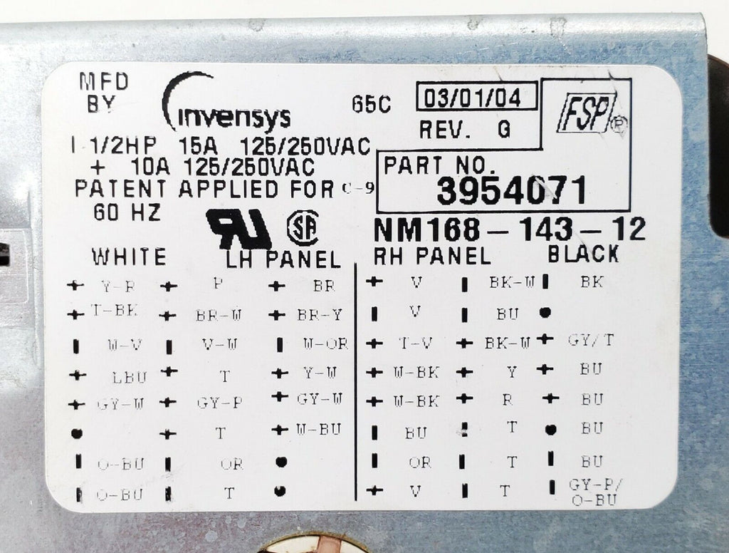 OEM Whirlpool Washer Timer 3954071 Same Day Ship & Lifetime Warranty