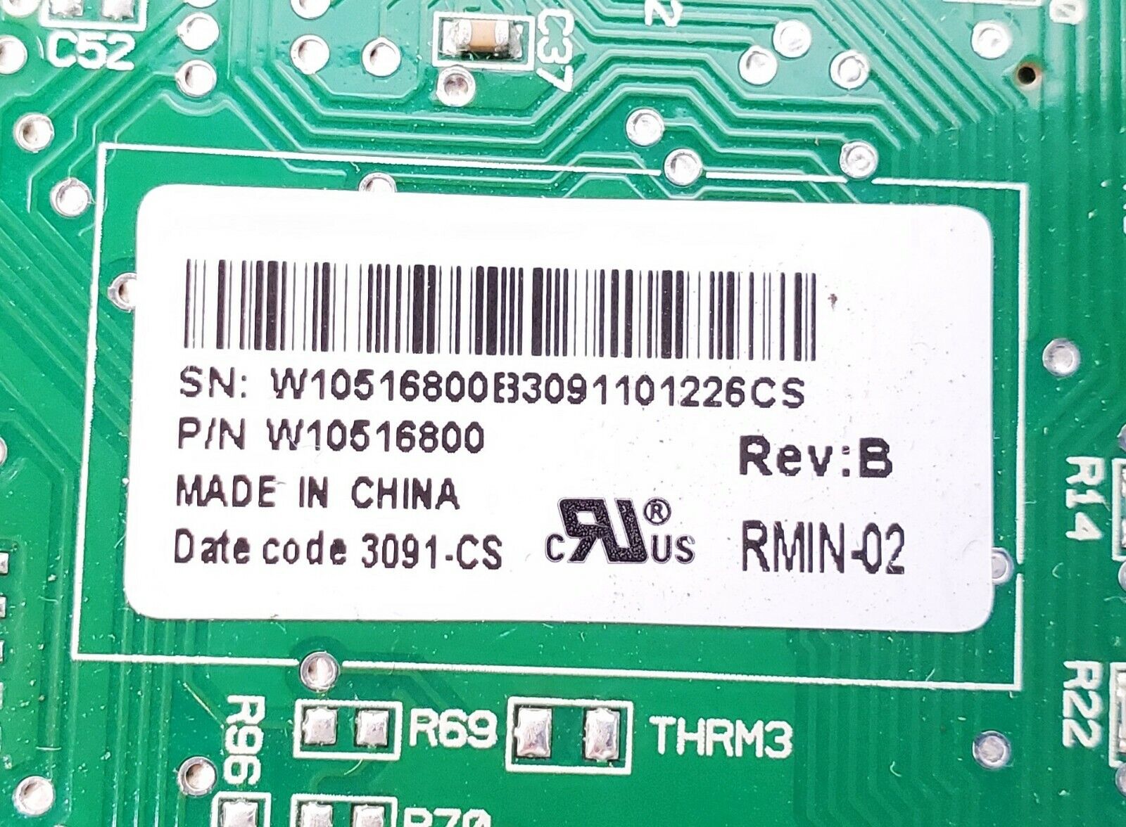 Whirlpool Refrigerator Control W10516800