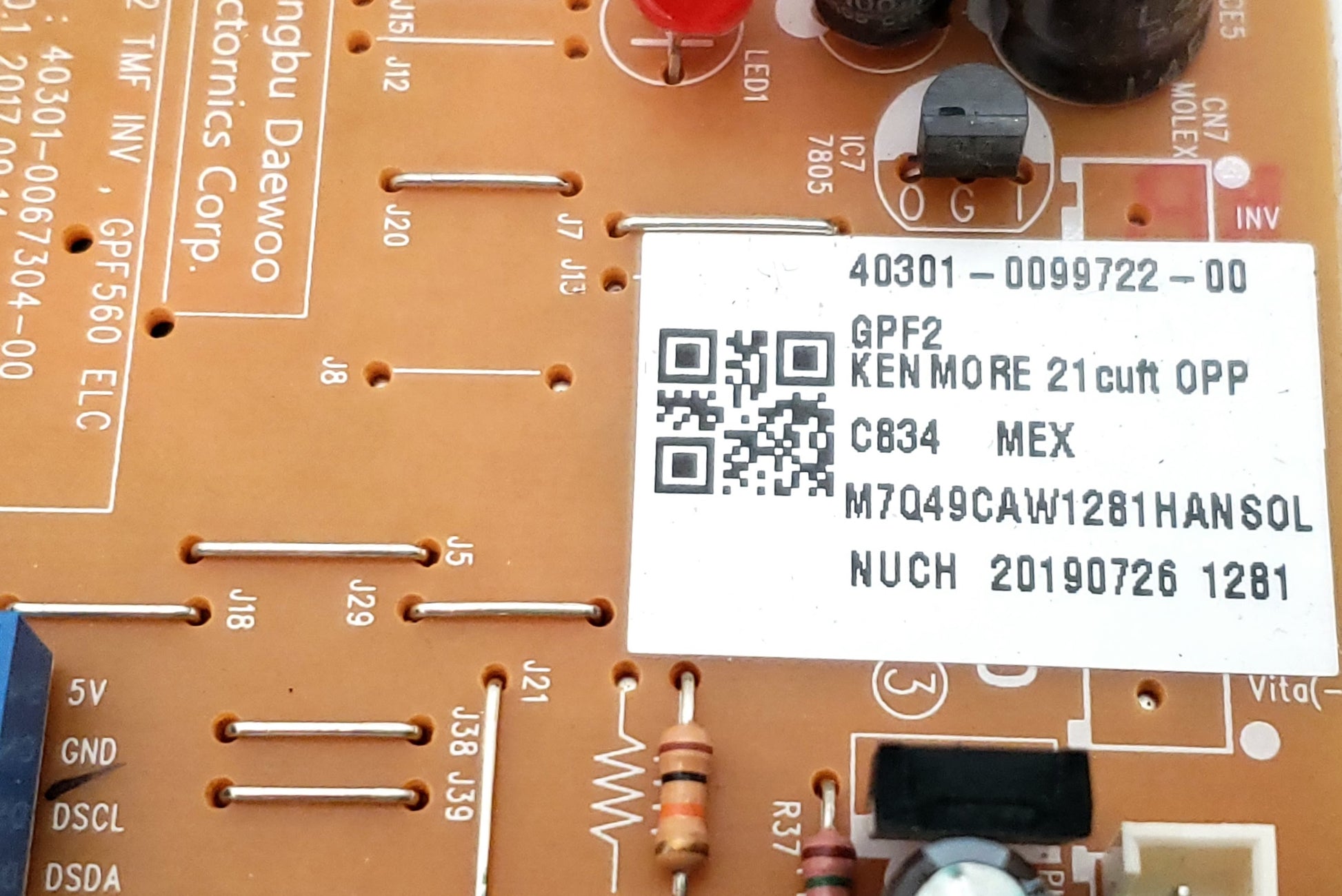 Kenmore Refrigerator Control 40301-0099722-00