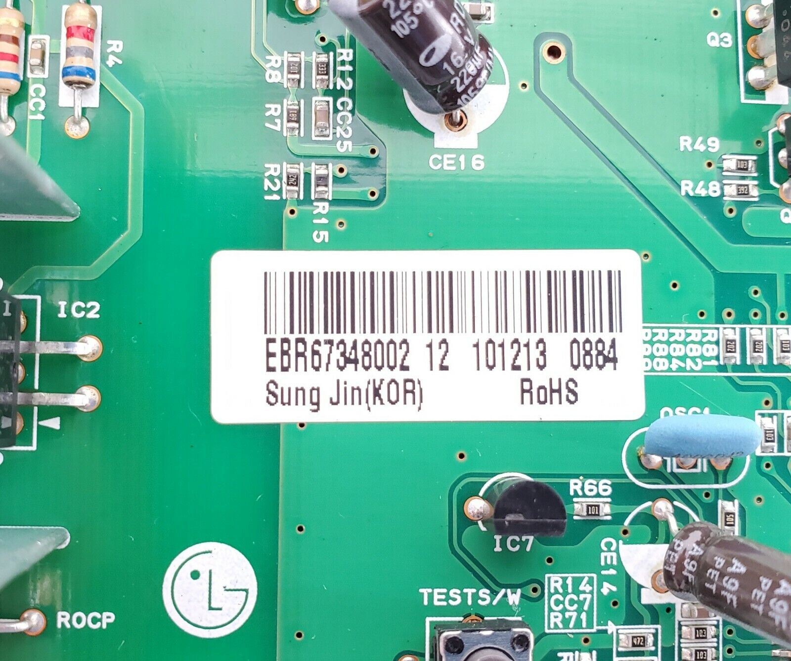 LG Refrigerator Control Board EBR67348002