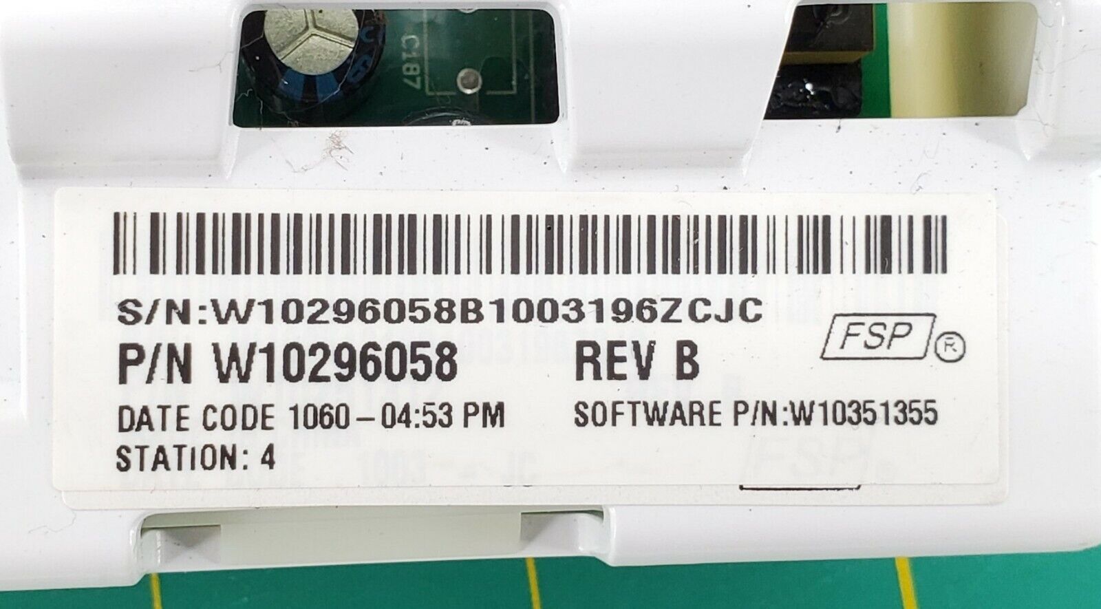 Whirlpool Washer Control  W10296058