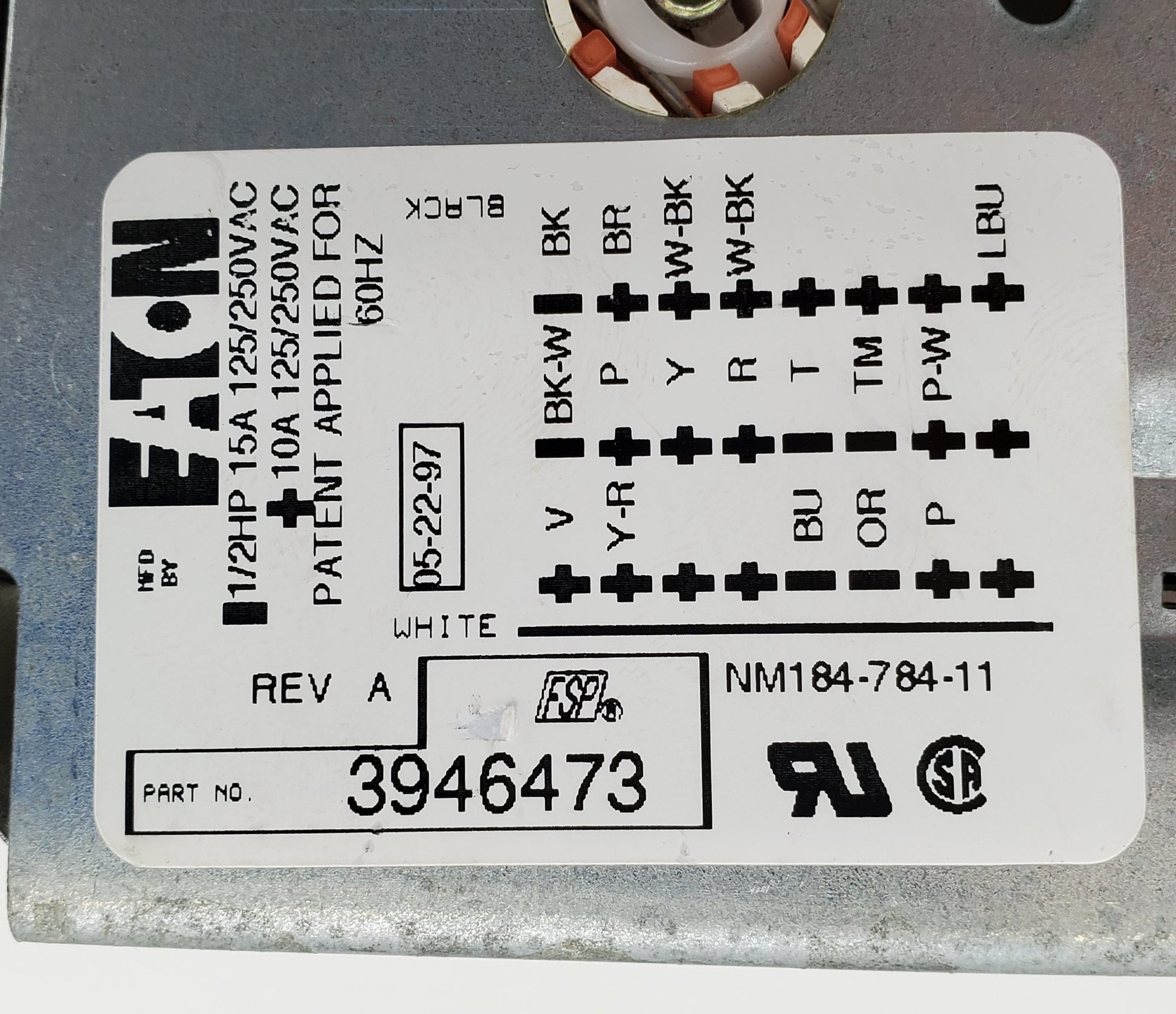 OEM  Whirlpool Washer Timer 3946473