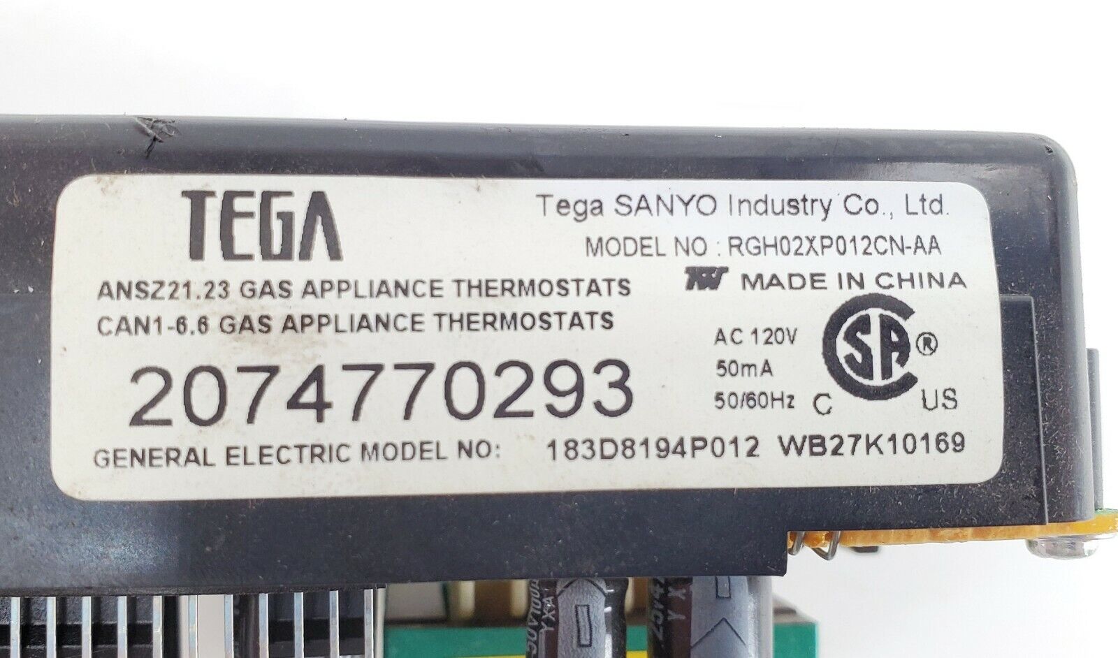 GE Range Control WB27K10169