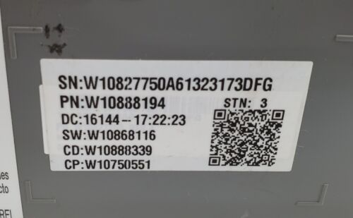 OEM Whirlpool Washer Control W10888194 Same Day Shipping & Lifetime Warranty