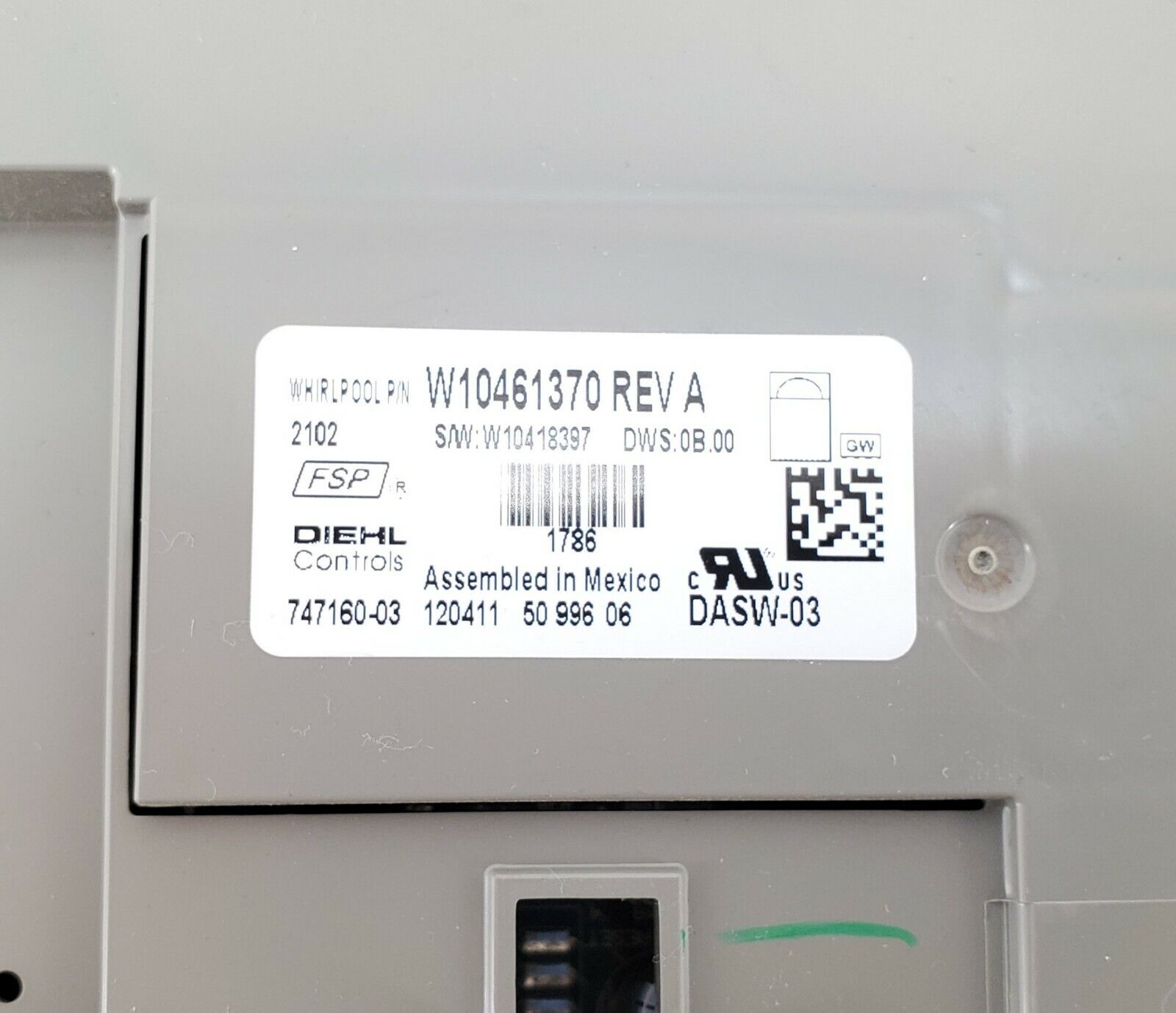 OEM  Whirlpool Diswasher Control W10461370