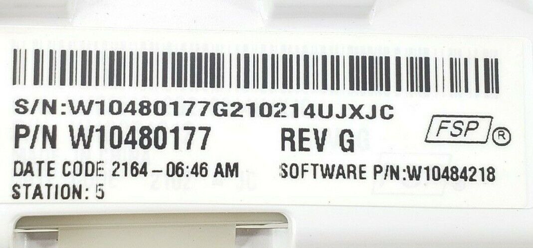 Whirlpool Washer Control Board W10480177