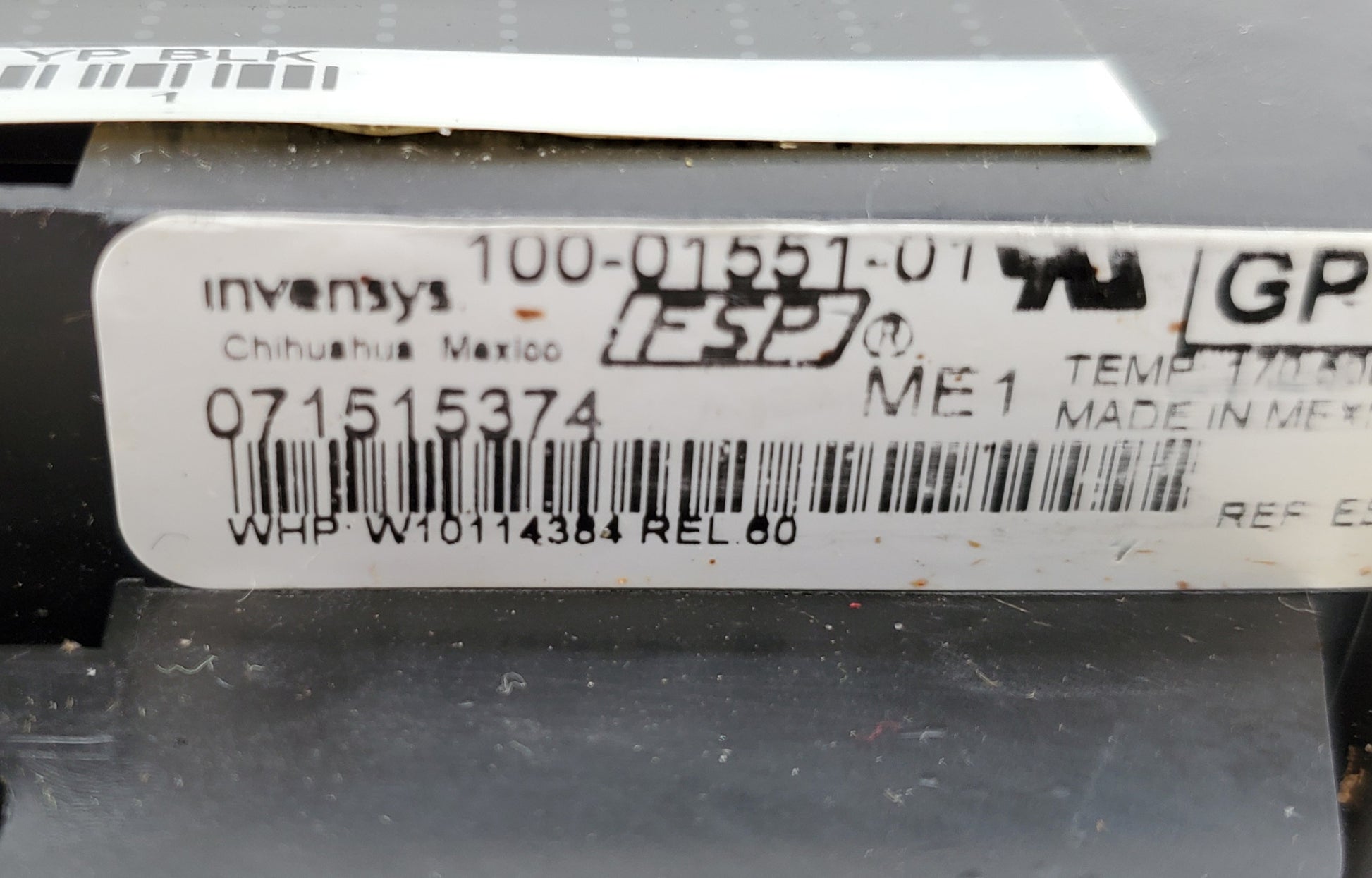 OEM  Whirlpool Range Control Board W10114384