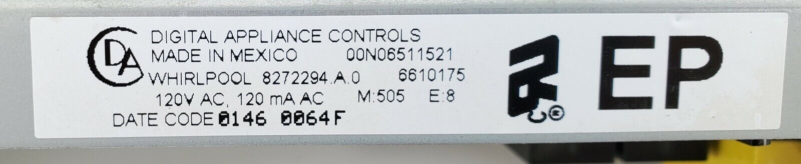 OEM Whirlpool Range Oven Control 8272294 Same Day Shipping & Lifetime Warranty