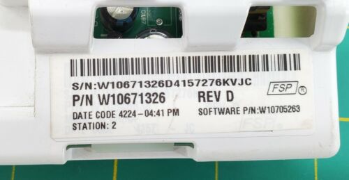 OEM Whirlpool Washer Control W10671326 Same Day Shipping & Lifetime Warranty