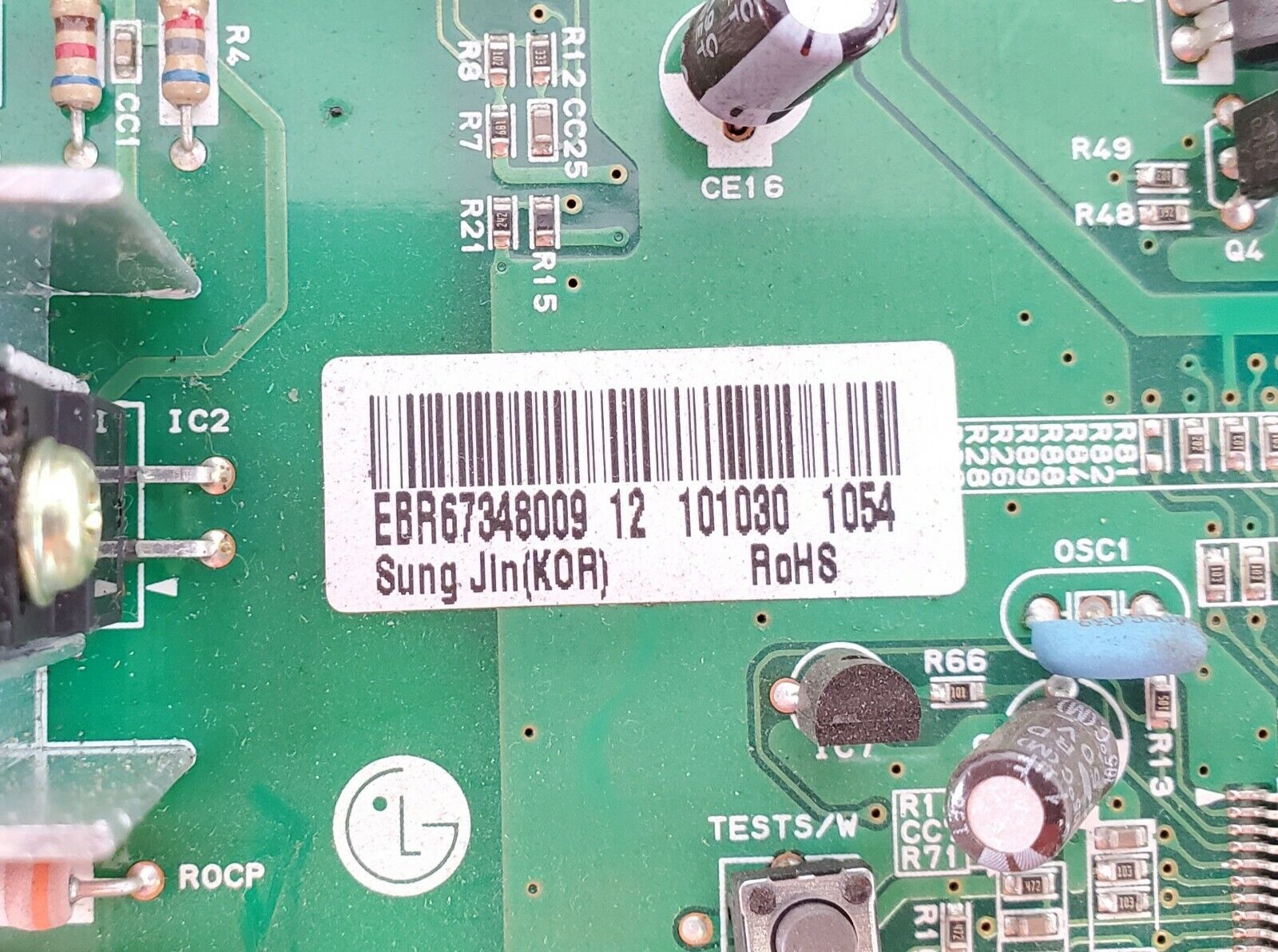 OEM  LG Refrigerator control EBR67348009