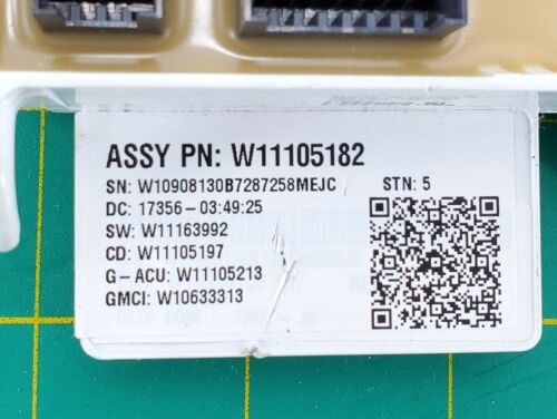 OEM Kenmore Washer Control W11105182 Same Day Shipping & Lifetime Warranty