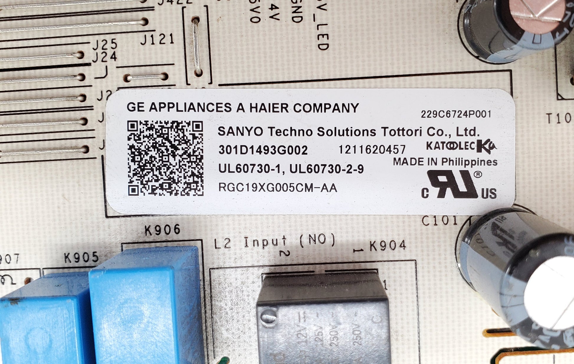 OEM  GE Range Control Board 301D1493G002