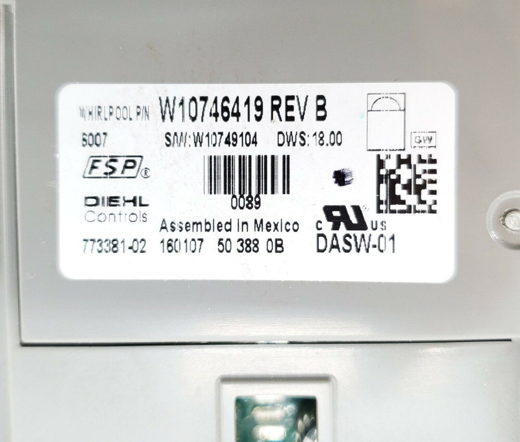 Kenmore Dishwasher Control W10746419
