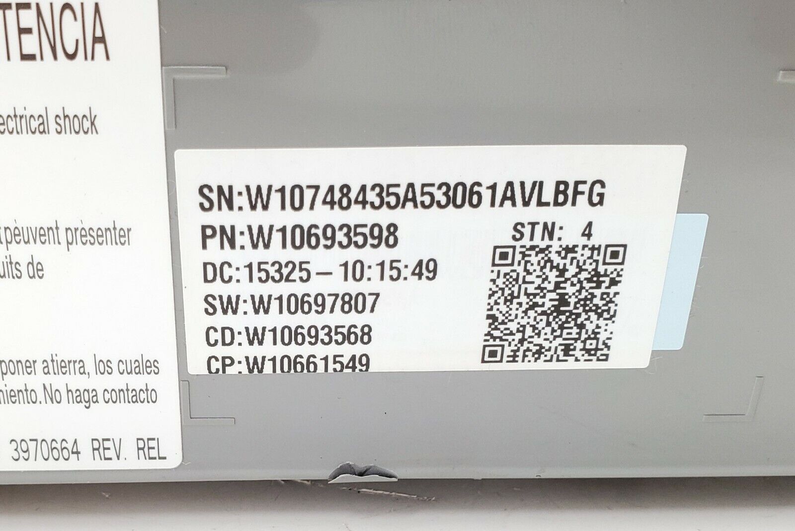 OEM  Whirlpool Washer Control W10693598
