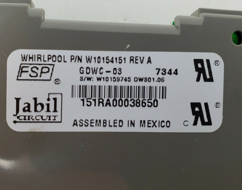 OEM Kenmore Dishwasher Control W10154151 Same Day Shipping & Lifetime Warranty