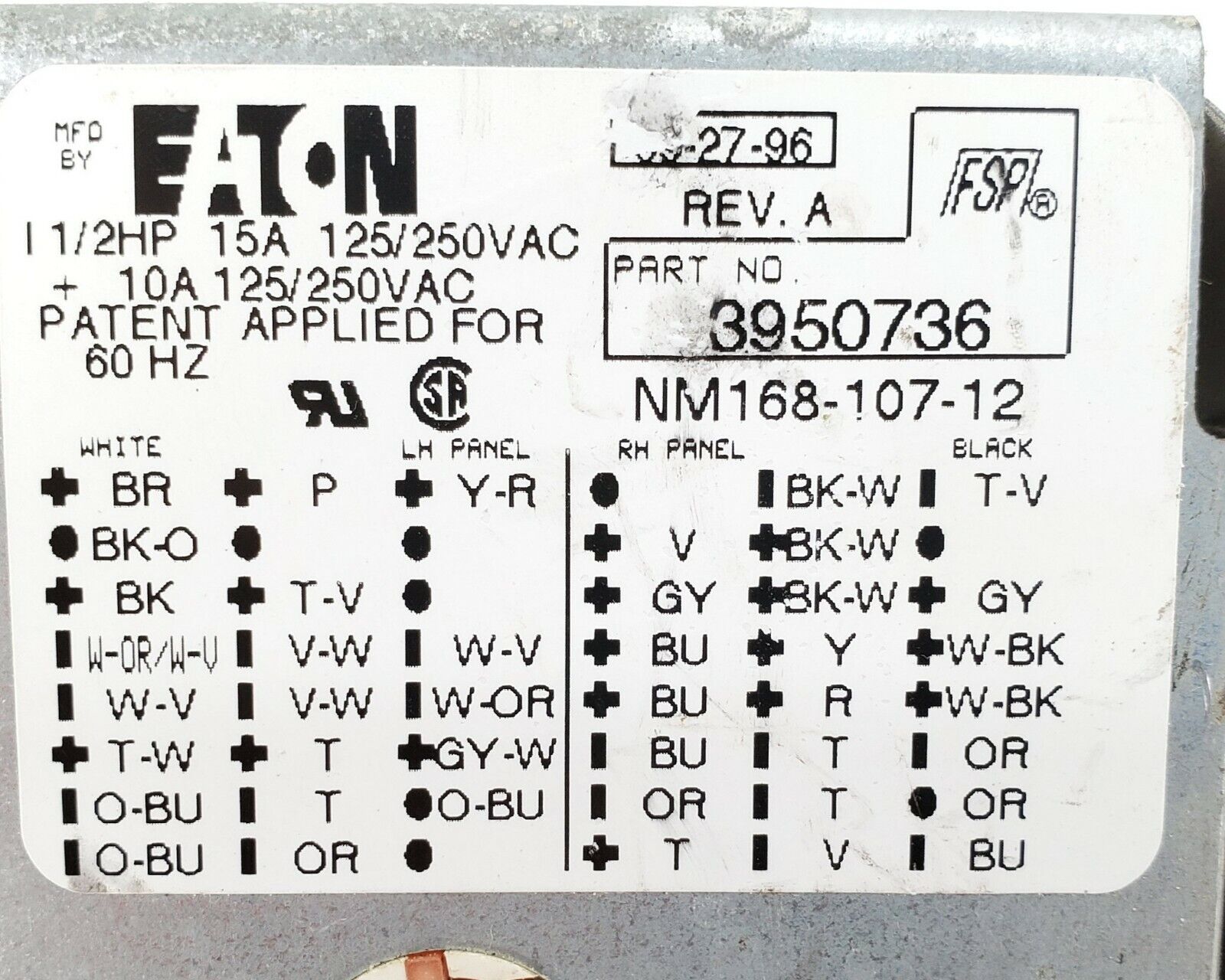 KitchenAid Washer Timer 3950736