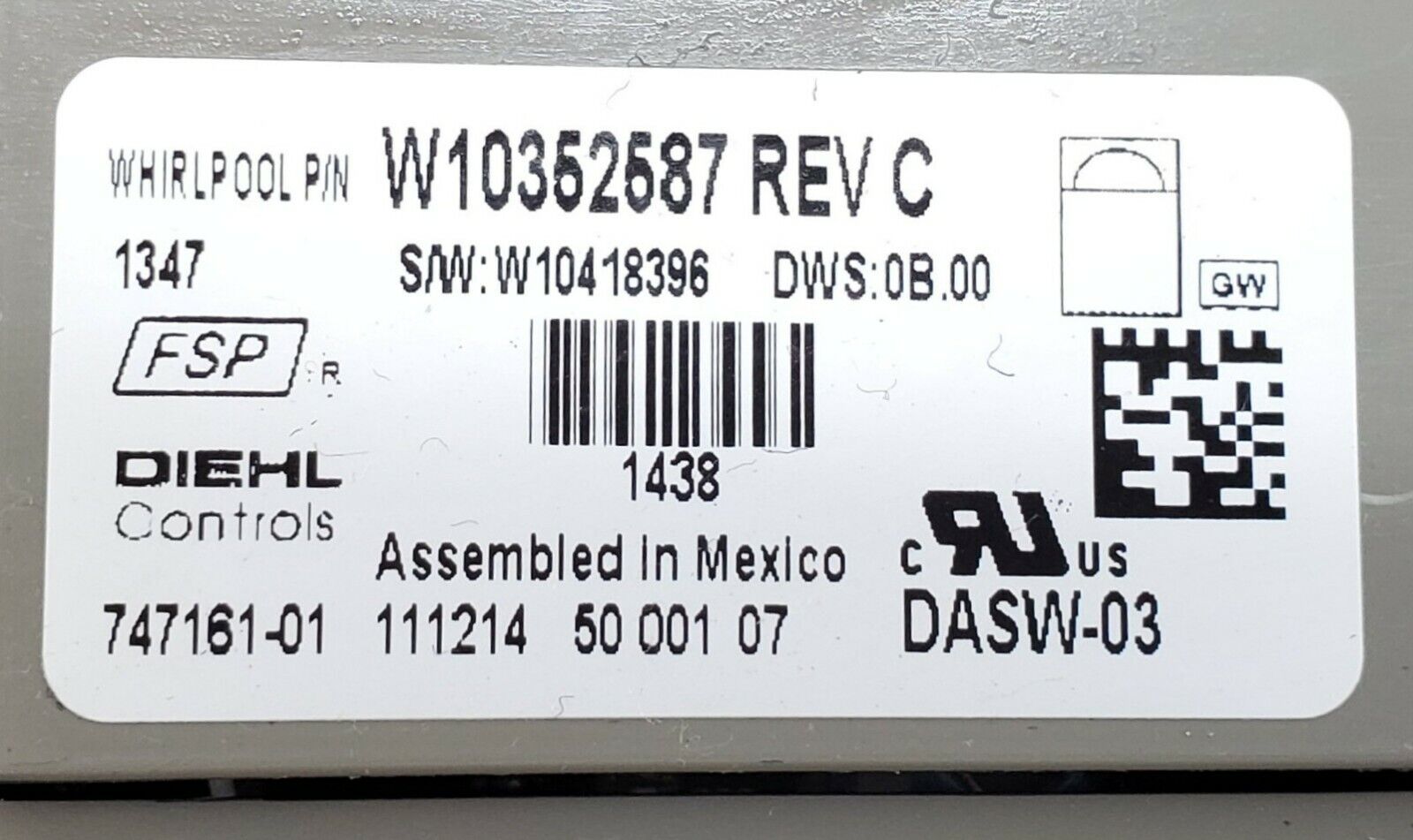 OEM  Whirlpool Control Board W10352587