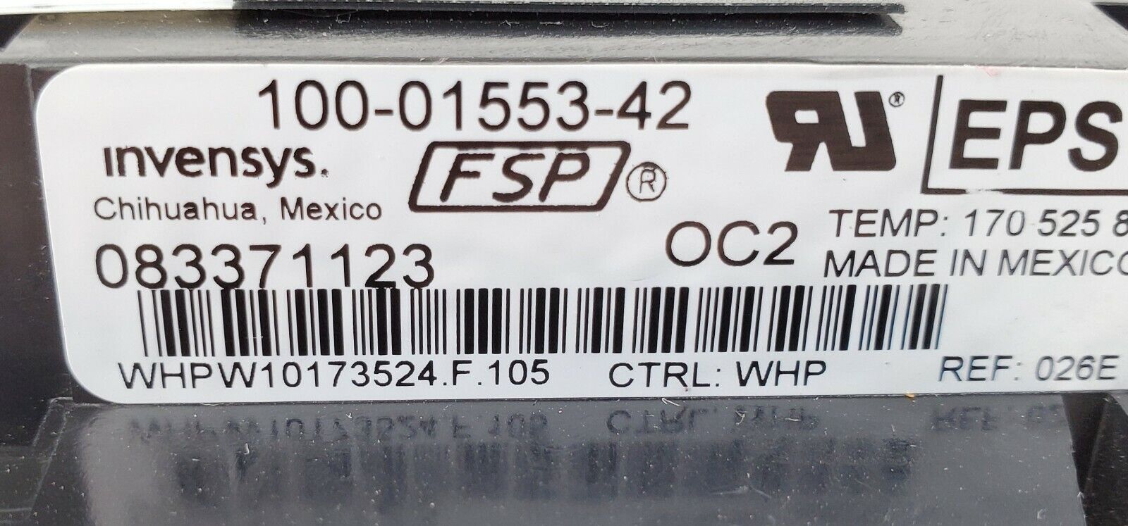 OEM Whirlpool Range Control W10173524 Same Day Shipping & Lifetime Warranty