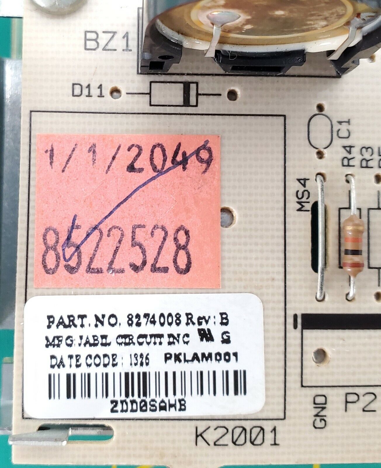 Whirlpool Range Control 8522528