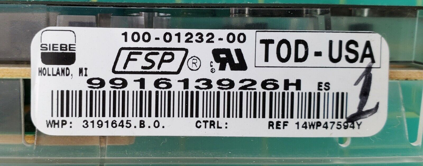 Whirlpool Range Control  3191645