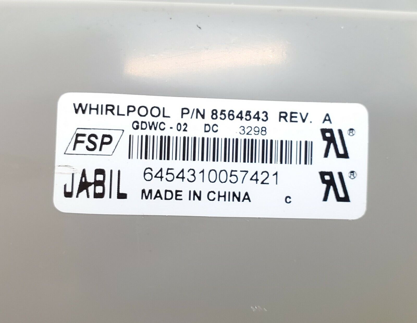 Whirlpool Dishwasher Control 8564543